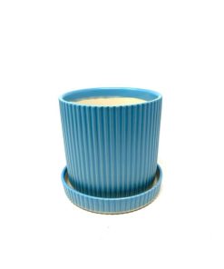 כלי פסים עם תחתית תכלת