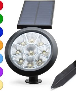 ספוט תאורה סולארית 9 לדים לגינה לאדמה לרצפה ולקיר במגוון צבעים לבחירתך בעוצמה 300 LUM 1