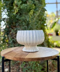 קערה מקרמיקה על רגל לבן