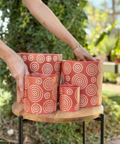 עציץ קרמיקה עיגולי חמרה