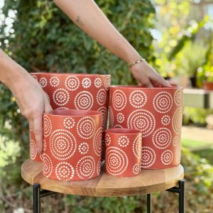 עציץ קרמיקה עיגולי חמרה