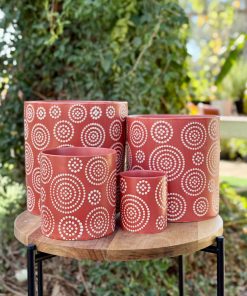 עציץ קרמיקה עיגולי חמרה