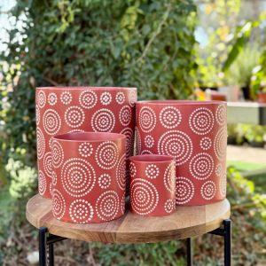 עציץ קרמיקה עיגולי חמרה