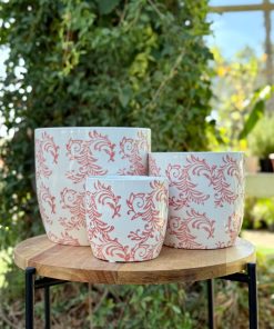 עציץ קרמיקה פייזלי ורוד