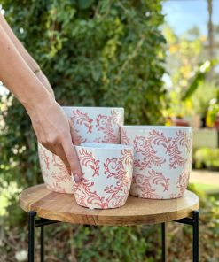 עציץ קרמיקה פייזלי ורוד