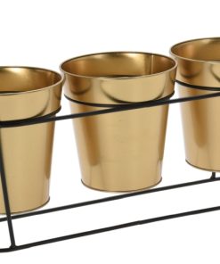 מעמד 3 עציצים זהובים