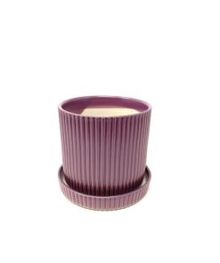 כלי פסים עם תחתית ורוד