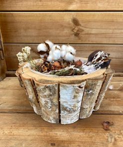 סלסלת עץ עגולה